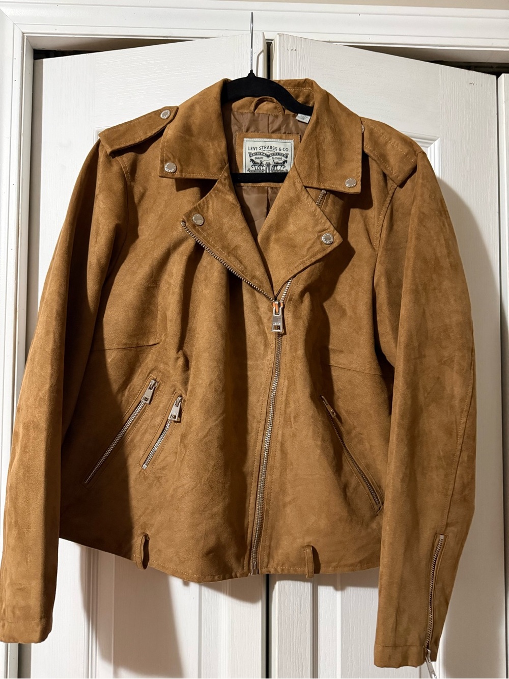 Levi's Brown Faux Suede Moto Jacket -1X
